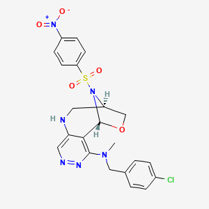 (1R,10R)-N-[(4-chlorophenyl)methyl]-N-methyl-13-(4-nitrophenyl)sulfonyl-12-oxa-4,5,8,13-tetrazatricyclo[8.2.1.02,7]trideca-2,4,6-trien-3-amine