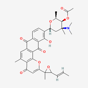 molecular formula C35H37NO9 B12364400 [(2S,3S,4S,6R)-4-(dimethylamino)-6-[11-hydroxy-5-methyl-2-[2-methyl-3-[(E)-prop-1-enyl]oxiran-2-yl]-4,7,12-trioxonaphtho[2,3-h]chromen-10-yl]-2,4-dimethyloxan-3-yl] acetate 