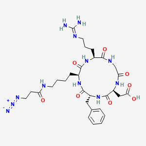 2-[(2S,5R,8S,11S)-8-[4-(3-azidopropanoylamino)butyl]-5-benzyl-11-[3-(diaminomethylideneamino)propyl]-3,6,9,12,15-pentaoxo-1,4,7,10,13-pentazacyclopentadec-2-yl]acetic acid