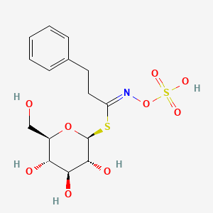 molecular formula C15H21NO9S2 B1236442 1-S-[(1Z)-3-苯基-N-(磺酰氧)丙酰亚胺基]-1-硫-β-D-吡喃葡萄糖 