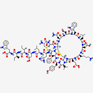 H-Cys(1)-Ser-D-Cys(2)-Asn-Ser-Trp-Leu-Asp-Lys-Glu-Cys(2)-Val-Tyr-Phe-Cys(1)-His-Leu-Asp-Ile-Ile-Trp-OH