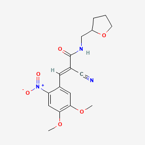 molecular formula C17H19N3O6 B1236448 2-氰基-3-(4,5-二甲氧基-2-硝基苯基)-N-(四氢呋喃-2-基甲基)-丙烯酰胺 
