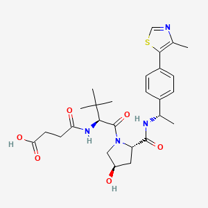 4-(((S)-1-((2S,4R)-4-hydroxy-2-(((S)-1-(4-(4-methylthiazol-5-yl)phenyl)ethyl)carbamoyl)pyrrolidin-1-yl)-3,3-dimethyl-1-oxobutan-2-yl)amino)-4-oxobutanoic acid