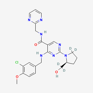 4-[(3-chloro-4-methoxyphenyl)methylamino]-2-[(5S)-2,2-dideuterio-5-[dideuterio(hydroxy)methyl]pyrrolidin-1-yl]-N-(pyrimidin-2-ylmethyl)pyrimidine-5-carboxamide