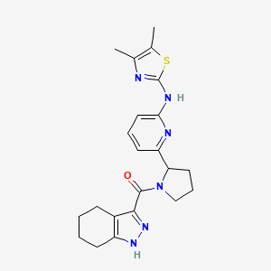 [2-[6-[(4,5-dimethyl-1,3-thiazol-2-yl)amino]pyridin-2-yl]pyrrolidin-1-yl]-(4,5,6,7-tetrahydro-1H-indazol-3-yl)methanone