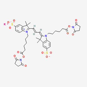 molecular formula C43H49KN4O14S2 B12364664 Cy 3 (Non-Sulfonated) (potassium) 