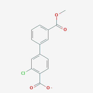 molecular formula C15H10ClO4- B12364665 [1,1'-Biphenyl]-3,4'-dicarboxylic acid, 3'-chloro-, 3-methyl ester 