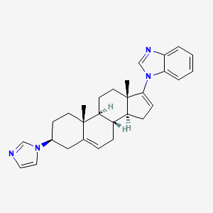 1-[(3S,8R,9S,10R,13S,14S)-3-imidazol-1-yl-10,13-dimethyl-2,3,4,7,8,9,11,12,14,15-decahydro-1H-cyclopenta[a]phenanthren-17-yl]benzimidazole