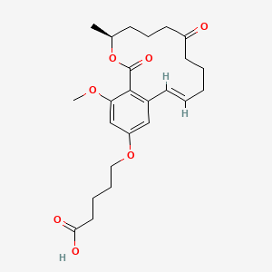 molecular formula C24H32O7 B12364739 5-[[(4S,12E)-18-methoxy-4-methyl-2,8-dioxo-3-oxabicyclo[12.4.0]octadeca-1(14),12,15,17-tetraen-16-yl]oxy]pentanoic acid 