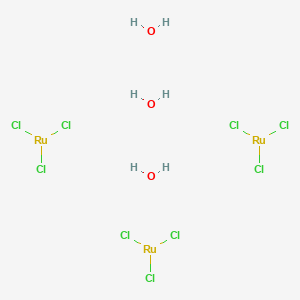 molecular formula Cl9H6O3Ru3 B12364757 trichlororuthenium;trihydrate 