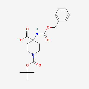 1-[(2-Methylpropan-2-yl)oxycarbonyl]-4-(phenylmethoxycarbonylamino)piperidine-4-carboxylate