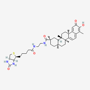 (2R,4aS,6aR,6aS,14aS,14bR)-N-[2-[5-[(3aS,4S,6aR)-2-oxo-1,3,3a,4,6,6a-hexahydrothieno[3,4-d]imidazol-4-yl]pentanoylamino]ethyl]-10-hydroxy-2,4a,6a,6a,9,14a-hexamethyl-11-oxo-1,3,4,5,6,13,14,14b-octahydropicene-2-carboxamide