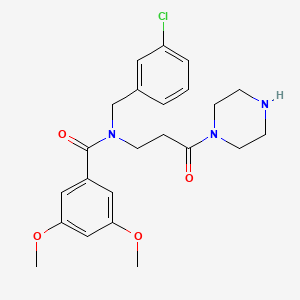 molecular formula C23H28ClN3O4 B12364929 N-[(3-chlorophenyl)methyl]-3,5-dimethoxy-N-[3-oxo-3-(piperazin-1-yl)propyl]benzamide 