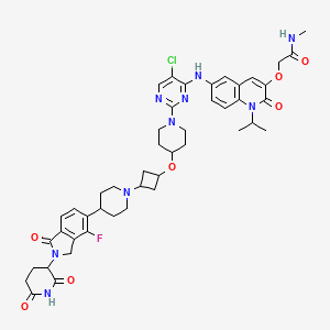 2-[6-[[5-chloro-2-[4-[3-[4-[2-(2,6-dioxopiperidin-3-yl)-4-fluoro-1-oxo-3H-isoindol-5-yl]piperidin-1-yl]cyclobutyl]oxypiperidin-1-yl]pyrimidin-4-yl]amino]-2-oxo-1-propan-2-ylquinolin-3-yl]oxy-N-methylacetamide