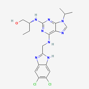 (2R)-2-[[6-[(5,6-dichloro-1H-benzimidazol-2-yl)methylamino]-9-propan-2-ylpurin-2-yl]amino]butan-1-ol