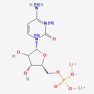 dilithium;[(2R,3R,5R)-5-(4-(15N)azanyl-2-oxo(1,3-15N2)pyrimidin-1-yl)-3,4-dihydroxyoxolan-2-yl]methyl phosphate