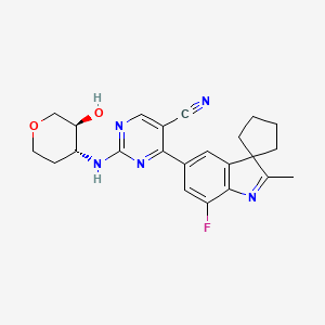 molecular formula C23H24FN5O2 B12365184 4-(7'-fluoro-2'-methylspiro[cyclopentane-1,3'-indole]-5'-yl)-2-[[(3S,4R)-3-hydroxyoxan-4-yl]amino]pyrimidine-5-carbonitrile 