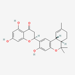 (2S)-2-[(6aR,10aR)-3-hydroxy-6,6,9-trimethyl-6a,7,8,10a-tetrahydrobenzo[c]chromen-2-yl]-5,7-dihydroxy-2,3-dihydrochromen-4-one