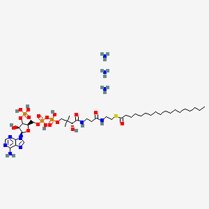 S-[2-[3-[[(2R)-4-[[[(2R,4S,5R)-5-(6-aminopurin-9-yl)-4-hydroxy-3-phosphonooxyoxolan-2-yl]methoxy-hydroxyphosphoryl]oxy-hydroxyphosphoryl]oxy-2-hydroxy-3,3-dimethylbutanoyl]amino]propanoylamino]ethyl] octadecanethioate;azane