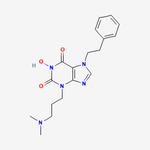 molecular formula C18H23N5O3 B12365251 3-(3-(Dimethylamino)propyl)-1-hydroxy-7-phenethyl-1H-purine-2,6(3H,7H)-dione 