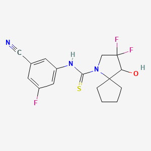 N-(3-cyano-5-fluorophenyl)-3,3-difluoro-4-hydroxy-1-azaspiro[4.4]nonane-1-carbothioamide