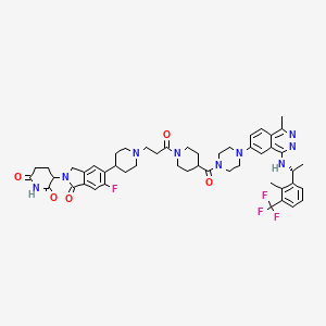 3-[5-fluoro-6-[1-[3-[4-[4-[1-methyl-4-[[(1R)-1-[2-methyl-3-(trifluoromethyl)phenyl]ethyl]amino]phthalazin-6-yl]piperazine-1-carbonyl]piperidin-1-yl]-3-oxopropyl]piperidin-4-yl]-3-oxo-1H-isoindol-2-yl]piperidine-2,6-dione