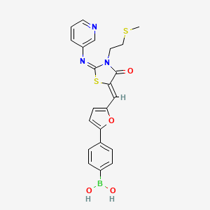 [4-[5-[(Z)-[3-(2-methylsulfanylethyl)-4-oxo-2-pyridin-3-ylimino-1,3-thiazolidin-5-ylidene]methyl]furan-2-yl]phenyl]boronic acid