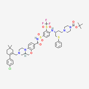 tert-butyl 4-[(3R)-3-[4-[[(4aS)-3-[[2-(4-chlorophenyl)-5,5-dimethylcyclohexen-1-yl]methyl]-2,4,4a,5-tetrahydro-1H-pyrazino[2,1-c][1,4]benzoxazine-8-carbonyl]sulfamoyl]-2-(trifluoromethylsulfonyl)anilino]-4-phenylsulfanylbutyl]piperazine-1-carboxylate