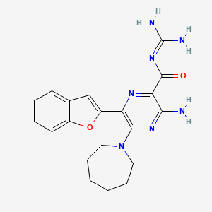 3-azanyl-5-(azepan-1-yl)-6-(1-benzofuran-2-yl)-Ncarbamimidoyl-pyrazine-2-carboxamide