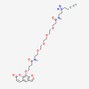 N-[2-[2-[2-[2-[3-[2-(3-but-3-ynyldiazirin-3-yl)ethylamino]-3-oxopropoxy]ethoxy]ethoxy]ethoxy]ethyl]-4-(7-oxofuro[3,2-g]chromen-9-yl)oxybutanamide