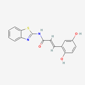 (E)-N-(1,3-benzothiazol-2-yl)-3-(2,5-dihydroxyphenyl)prop-2-enamide