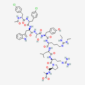 molecular formula C74H101Cl2N17O14 B12365486 Ac-D-Phe(4-Cl)-D-Phe(4-Cl)-D-Trp-Ser-Tyr-D-hArg(Et,Et)-Leu-Arg-Pro-D-Ala-OH 