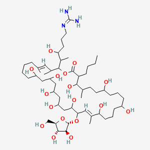 2-[5-[(4E,20E)-35-butyl-19-[(2S,3S,4S,5R)-3,4-dihydroxy-5-(hydroxymethyl)oxolan-2-yl]oxy-10,12,14,16,18,22,26,30,34-nonahydroxy-3,5,21,33-tetramethyl-36-oxo-1-oxacyclohexatriaconta-4,20-dien-2-yl]-4-hydroxyhexyl]guanidine
