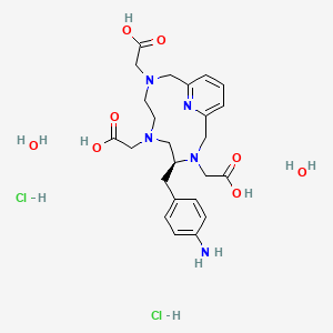 2-[(4S)-4-[(4-aminophenyl)methyl]-3,9-bis(carboxymethyl)-3,6,9,15-tetrazabicyclo[9.3.1]pentadeca-1(14),11(15),12-trien-6-yl]acetic acid;dihydrate;dihydrochloride