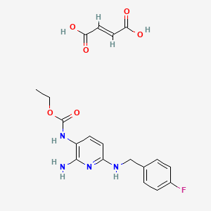 (E)-But-2-enedioic acid;ethyl N-[2-amino-6-[(4-fluorophenyl)methylamino]pyridin-3-yl]carbamate