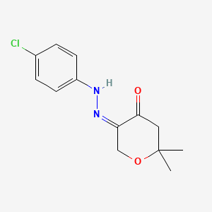 (5Z)-5-[(4-chlorophenyl)hydrazinylidene]-2,2-dimethyloxan-4-one