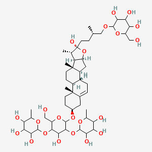 2-[4-hydroxy-2-(hydroxymethyl)-6-[[(1S,2S,4S,6R,7S,8R,9S,12S,13R,16S)-6-hydroxy-7,9,13-trimethyl-6-[(3S)-3-methyl-4-[3,4,5-trihydroxy-6-(hydroxymethyl)oxan-2-yl]oxybutyl]-5-oxapentacyclo[10.8.0.02,9.04,8.013,18]icos-18-en-16-yl]oxy]-5-(3,4,5-trihydroxy-6-methyloxan-2-yl)oxyoxan-3-yl]oxy-6-methyloxane-3,4,5-triol
