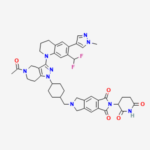 6-[[4-[5-acetyl-3-[7-(difluoromethyl)-6-(1-methylpyrazol-4-yl)-3,4-dihydro-2H-quinolin-1-yl]-6,7-dihydro-4H-pyrazolo[4,3-c]pyridin-1-yl]cyclohexyl]methyl]-2-(2,6-dioxopiperidin-3-yl)-5,7-dihydropyrrolo[3,4-f]isoindole-1,3-dione