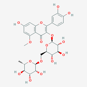 3-[[6-O-(6-Deoxy-I+/--L-mannopyranosyl)-I(2)-D-glucopyranosyl]oxy]-2-(3,4-dihydroxyphenyl)-7-hydroxy-5-methoxy-4H-1-benzopyran-4-one