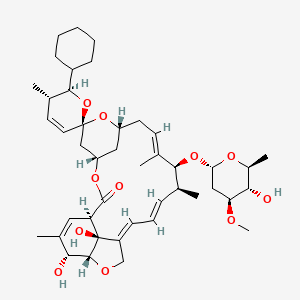 (1'R,2R,3S,4'S,6S,8'R,10'E,12'S,13'S,14'E,16'E,20'R,21'R,24'S)-2-cyclohexyl-21',24'-dihydroxy-12'-[(2R,4S,5S,6S)-5-hydroxy-4-methoxy-6-methyloxan-2-yl]oxy-3,11',13',22'-tetramethylspiro[2,3-dihydropyran-6,6'-3,7,19-trioxatetracyclo[15.6.1.14,8.020,24]pentacosa-10,14,16,22-tetraene]-2'-one