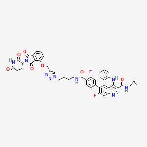 4-anilino-N-cyclopropyl-6-[4-[4-[4-[[2-(2,6-dioxopiperidin-3-yl)-1,3-dioxoisoindol-4-yl]oxymethyl]triazol-1-yl]butylcarbamoyl]-3-fluorophenyl]-7-fluoroquinoline-3-carboxamide