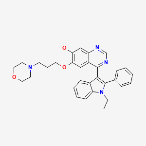 molecular formula C32H34N4O3 B12365708 4-[3-[4-(1-Ethyl-2-phenylindol-3-yl)-7-methoxyquinazolin-6-yl]oxypropyl]morpholine 