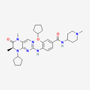 4-[[(7S)-8-cyclopentyl-5,7-dimethyl-6-oxo-7H-pteridin-2-yl]amino]-3-cyclopentyloxy-N-(1-methylpiperidin-4-yl)benzamide