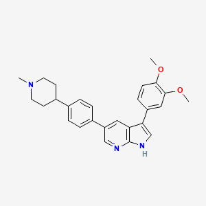 3-(3,4-dimethoxyphenyl)-5-[4-(1-methylpiperidin-4-yl)phenyl]-1H-pyrrolo[2,3-b]pyridine