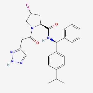 (2S,4R)-4-fluoro-N-[(S)-phenyl-(4-propan-2-ylphenyl)methyl]-1-[2-(2H-triazol-4-yl)acetyl]pyrrolidine-2-carboxamide