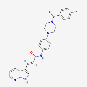 (E)-N-[4-[4-(4-methylbenzoyl)piperazin-1-yl]phenyl]-3-(1H-pyrrolo[2,3-b]pyridin-3-yl)prop-2-enamide