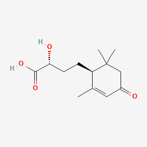 molecular formula C13H20O4 B12365900 (2R)-2-hydroxy-4-[(1S)-2,6,6-trimethyl-4-oxocyclohex-2-en-1-yl]butanoic acid 