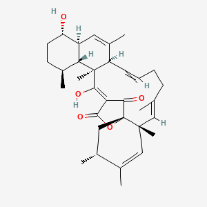 molecular formula C34H46O5 B12365942 (1S,3R,6R,7E,11E,13R,16S,17S,20S,21R,22S,23Z)-17,23-dihydroxy-3,4,6,8,12,14,20,22-octamethyl-26-oxapentacyclo[22.2.1.01,6.013,22.016,21]heptacosa-4,7,11,14,23-pentaene-25,27-dione 