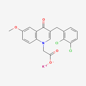 Potassium;2-[3-[(2,3-dichlorophenyl)methyl]-6-methoxy-4-oxoquinolin-1-yl]acetate