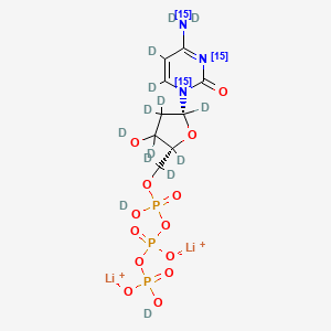 molecular formula C9H14Li2N3O13P3 B12366028 Deoxycytidine triphosphate-15N3,d14 (dilithium) 